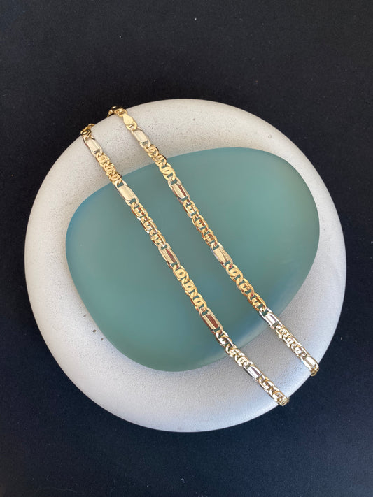 Solid 18kt Chain Alternate Flat Links