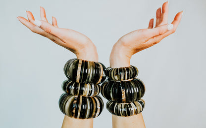 Petrified Wood & Buffalo Horn Bracelet