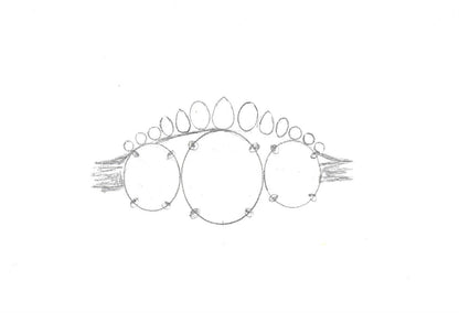 Custom Three Stone Engagement Ring Set