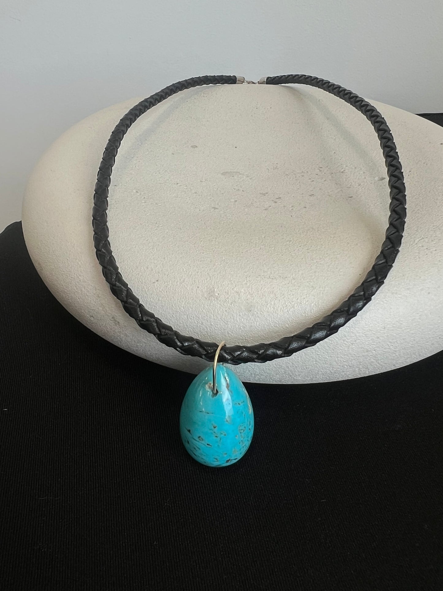Kingman Turquoise Egg Pendant