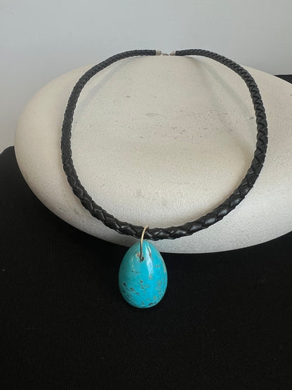 Kingman Turquoise Egg Pendant