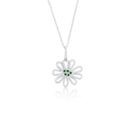 Tsavorite Garnet Wildflower Necklace