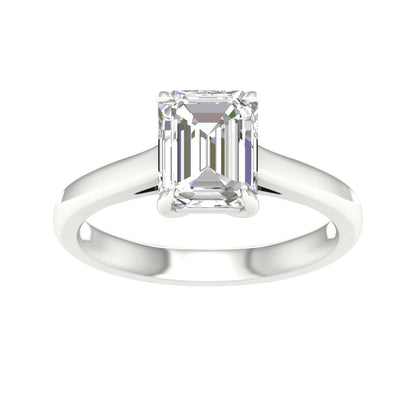 2 carat Emerald Lab Grown Diamond Solitaire Ring