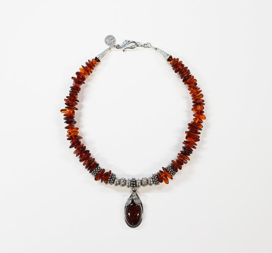 Amber Necklace with Pendant