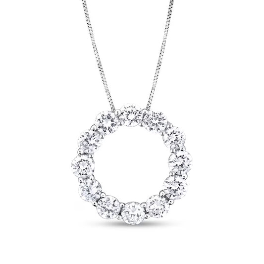 Circle Pendant with Lab Diamonds