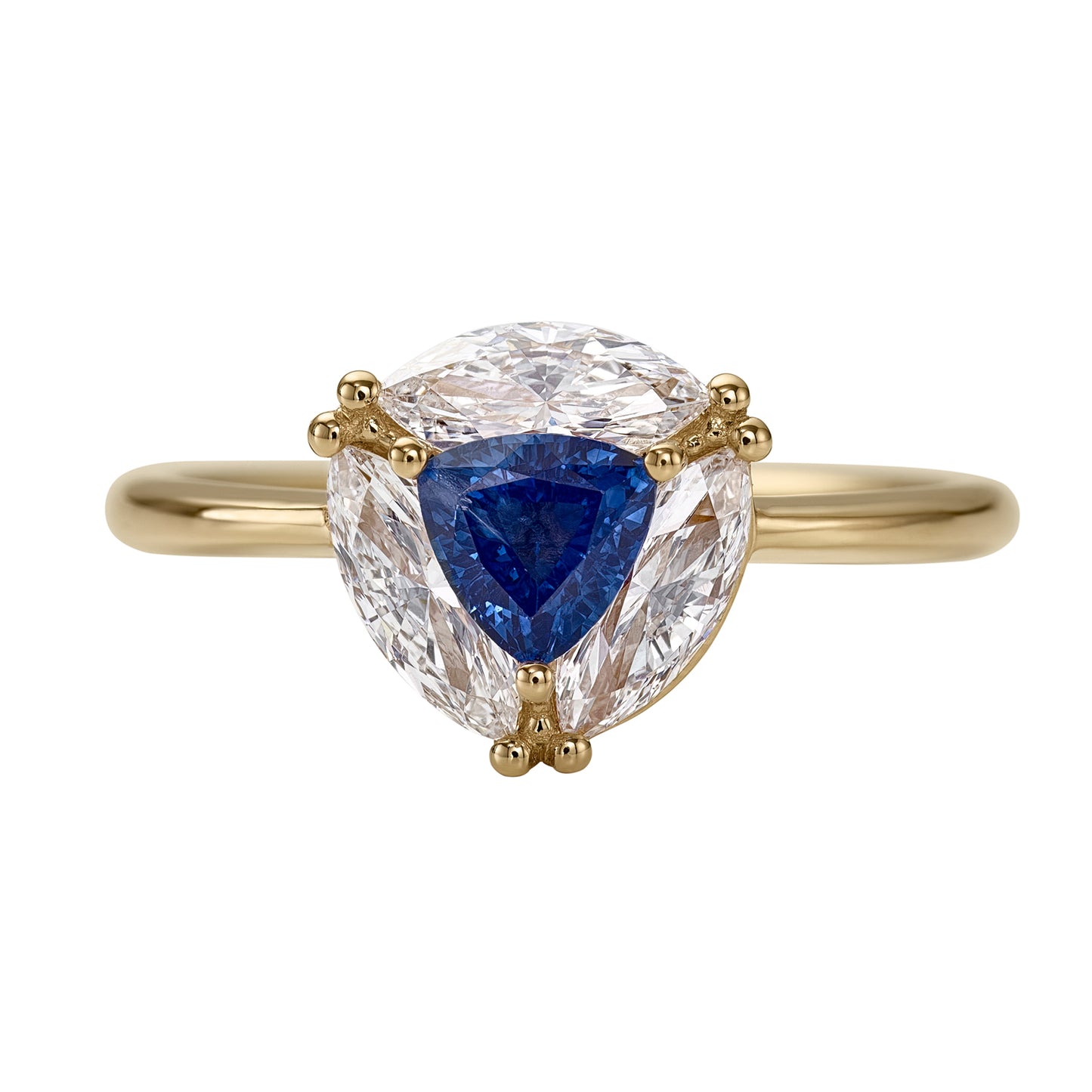Marquise Diamonds and Royal Blue Trillion Ring