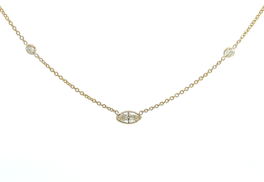 Marquise Diamond Station Necklace
