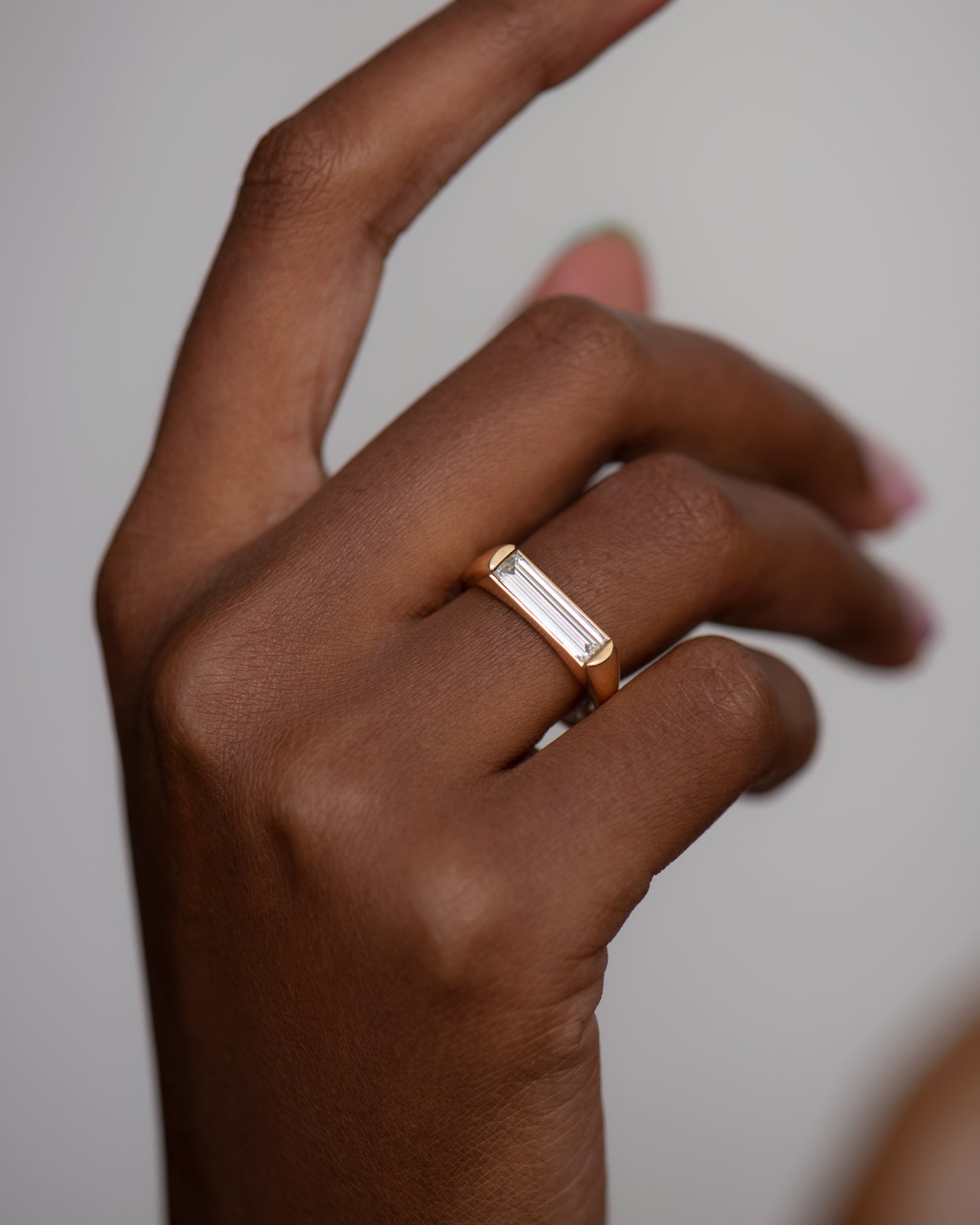 Minimalist Baguette Cut Diamond Ring