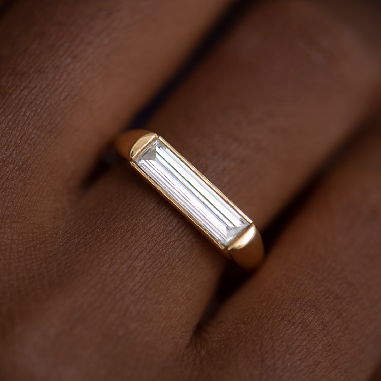 Minimalist Baguette Cut Diamond Ring