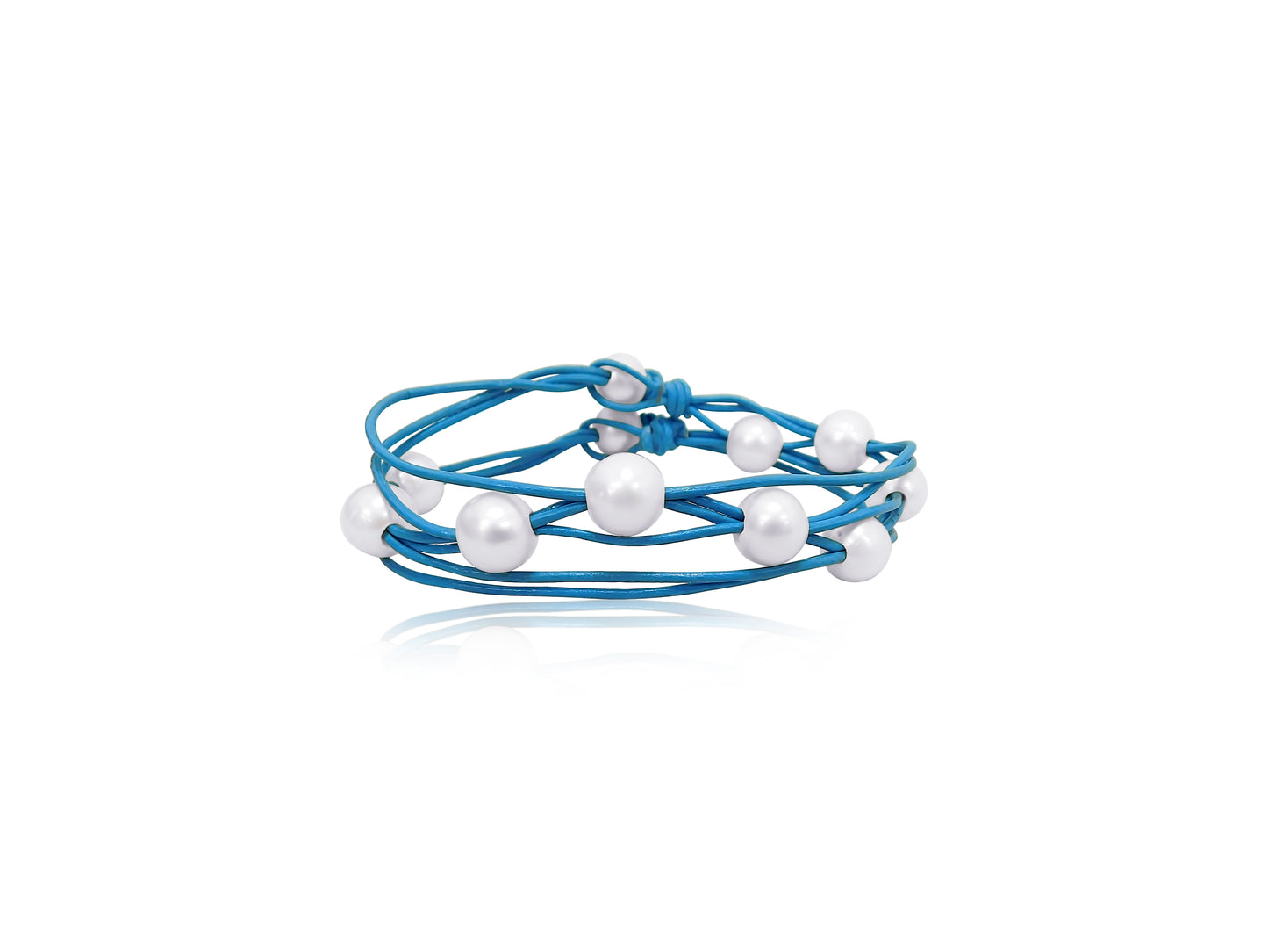 Blue Multi Strand Pearl Bracelet