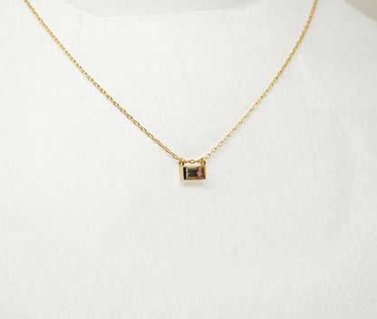 Bicolor Tourmaline Baguette Necklace