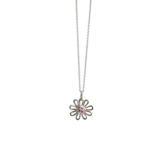 Pink Sapphire Wildflower Necklace