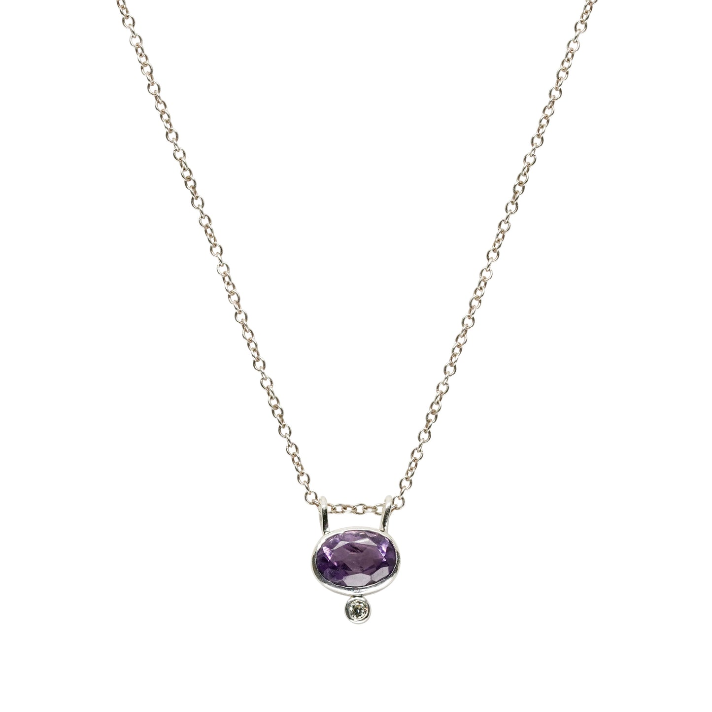 Amethyst and Diamond Pendant