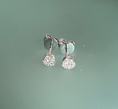 Natural Diamond Cluster Earrings