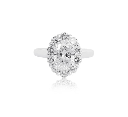 Oval Lab Diamond Halo Ring