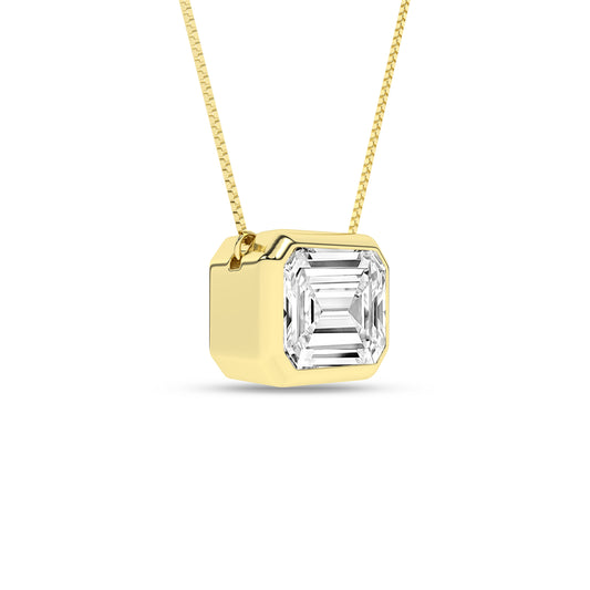 1 carat Emerald Lab Grown Diamond Solitaire Pendant