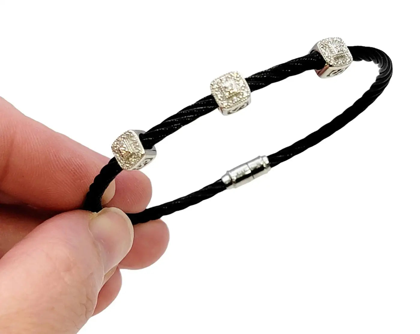 Charriol Diamond Stationary Stainless Steel Bracelet