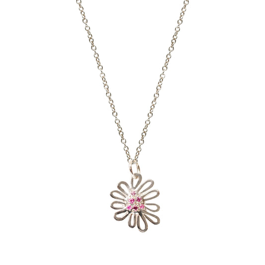 Pink Sapphire Wildflower Necklace