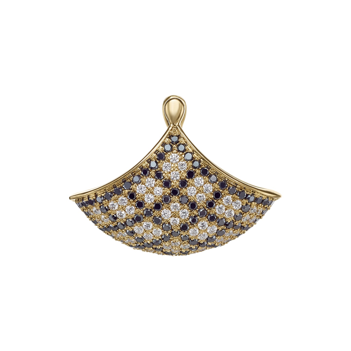 Black and White Diamond Fan Earrings