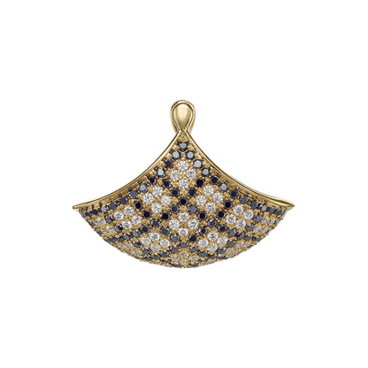 Black and White Diamond Fan Earrings