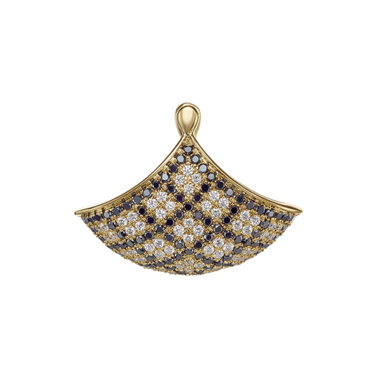 Black and White Diamond Fan Earrings