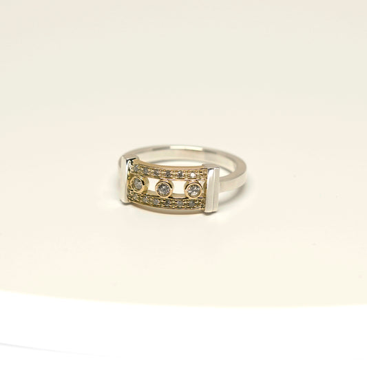 Triple Row Diamond Ring