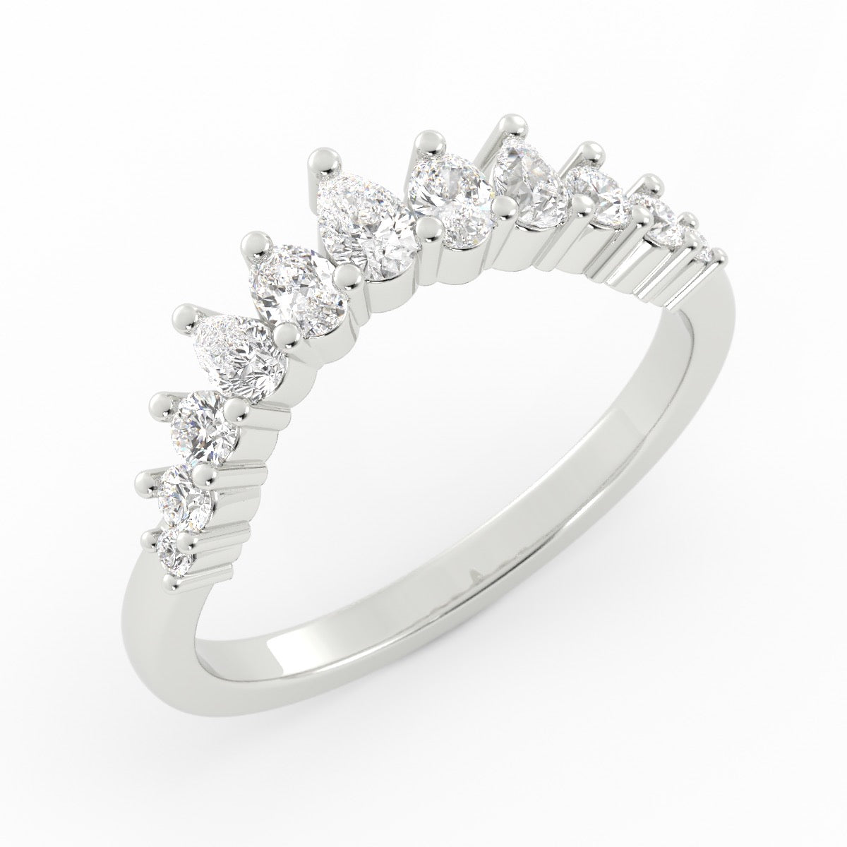 Custom Three Stone Engagement Ring Set