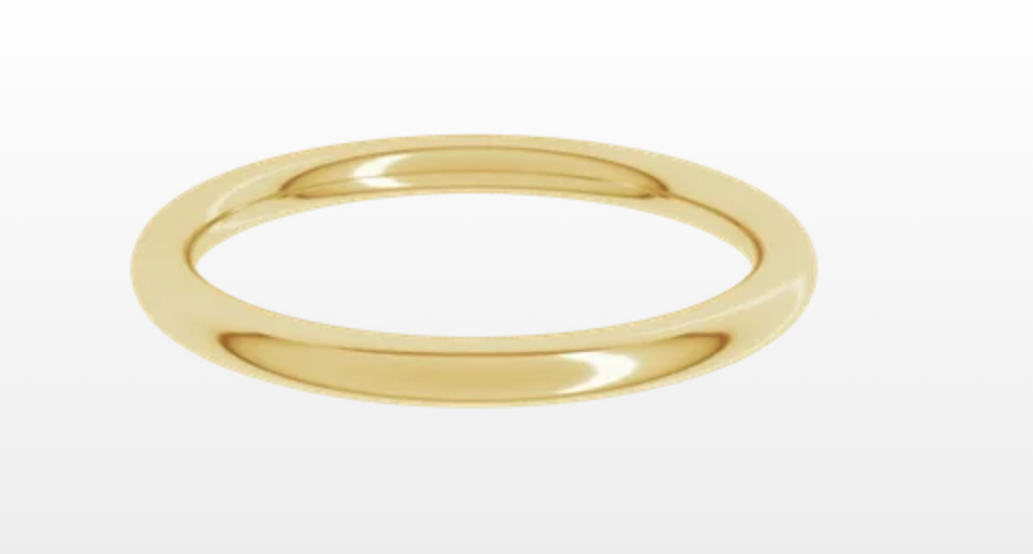 Round Narrow Gold Wedding Band