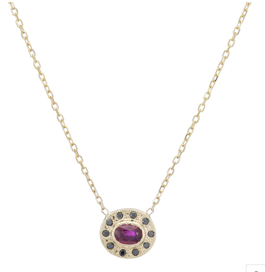 Ruby Halo Necklace