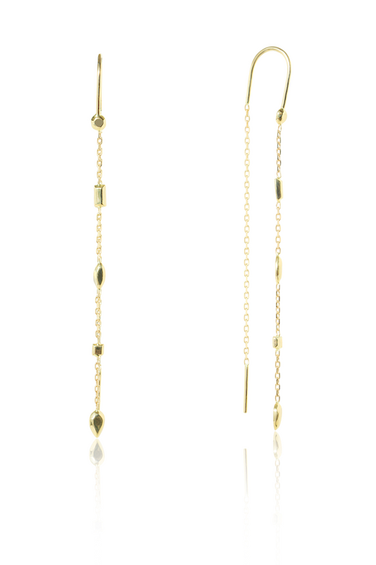 Oro Piedra Chain Drop Earrings