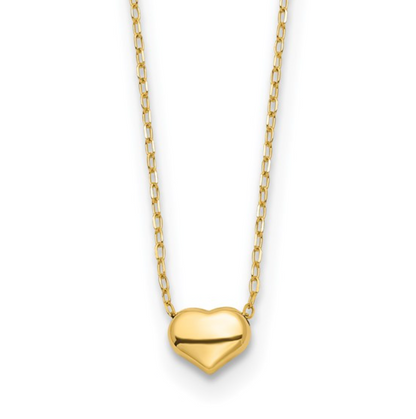 Puffed Gold Heart Pendant