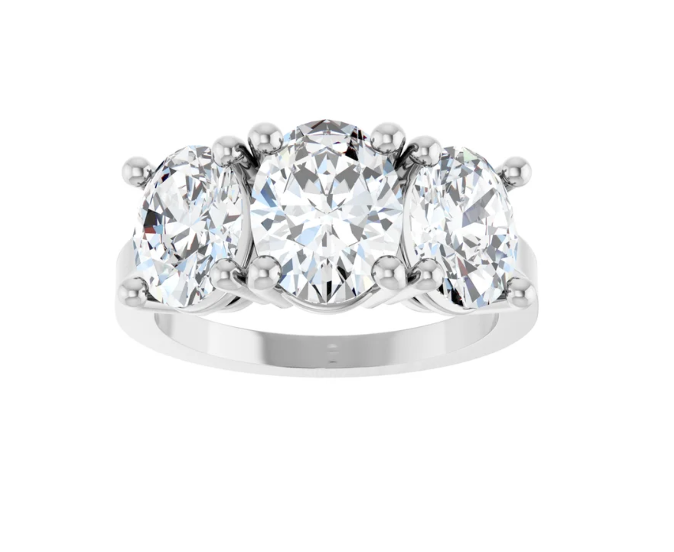 Custom Three Stone Engagement Ring Set