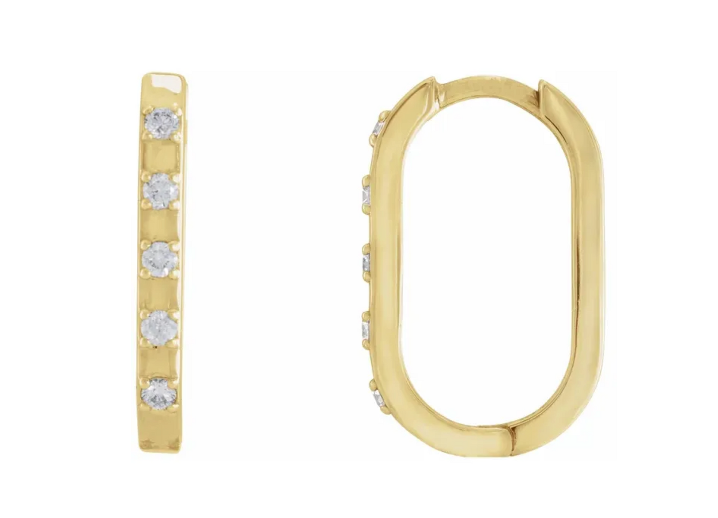 Elongated Hoops with Diamonds