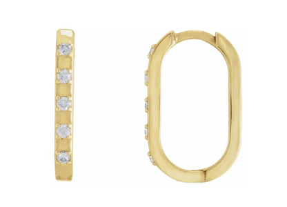 Elongated Hoops with Diamonds