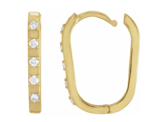 Elongated Hoops with Diamonds