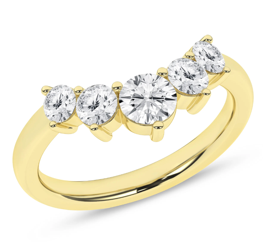 Chevron Band - Yellow Gold