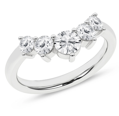 Chevron Band - White Gold