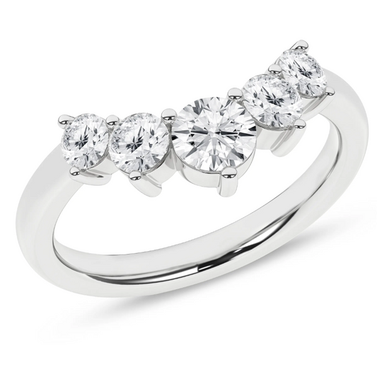 Chevron Band - White Gold