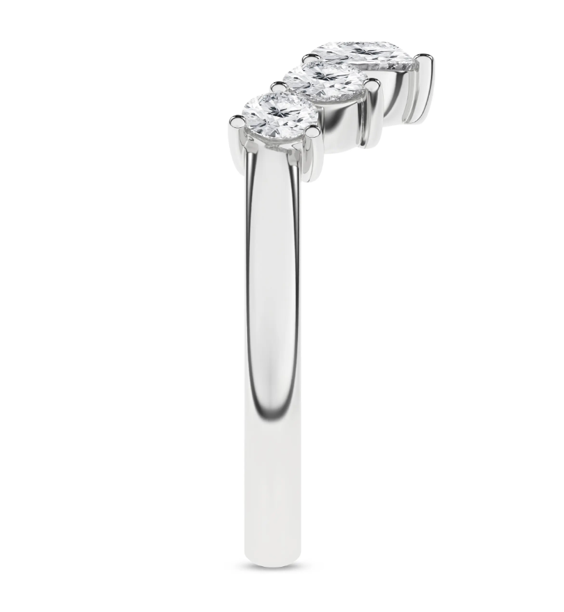 Chevron Band - White Gold
