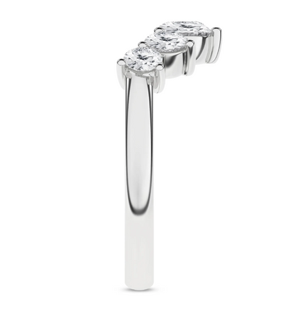 Chevron Band - White Gold