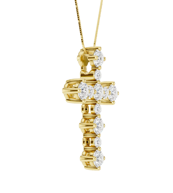Cross Pendant - Lab Diamonds