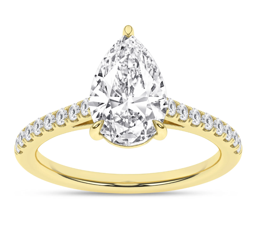 Classic Pear Lab Diamond Engagement Ring