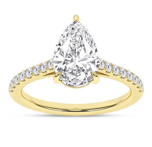 Classic Pear Lab Diamond Engagement Ring