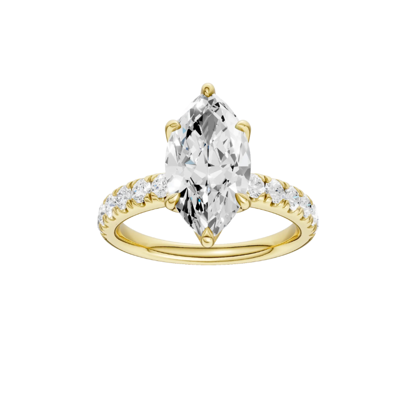 Tulip Marquise Lab Diamond Engagement Ring