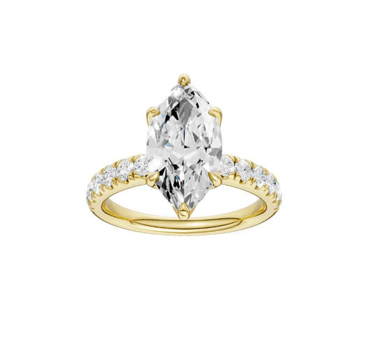 Tulip Marquise Lab Diamond Engagement Ring