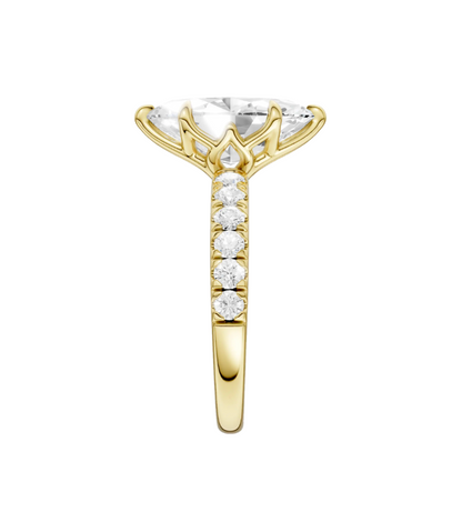 Tulip Marquise Lab Diamond Engagement Ring