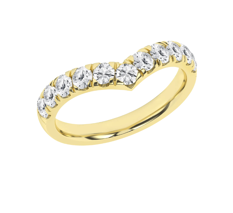 Contour Band in Lab Diamonds - Yellow Gold