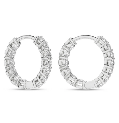 1 ct Lab Diamond Huggie Earrings - White Gold