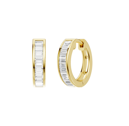 Baguette Diamond Hoops
