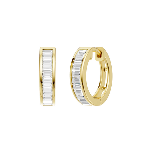 Baguette Diamond Hoops